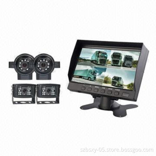 High Resolution Digital Quad Monitor with Night Vision Cameras for Car Security System
